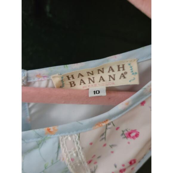 Hannah Banana Boho Cottage Core vintage Smocked Floral dress size 10 - Picture 3 of 5